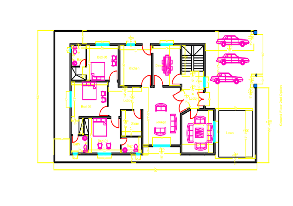 AutoCAD 2D Floor Plan Designs
